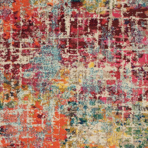 HomeRoots 4' Pink Abstract Area Rug - Contemporary Non-Skid Design for Living Rooms, Bedrooms & Home Offices 4' X 6' Rectangle 480195