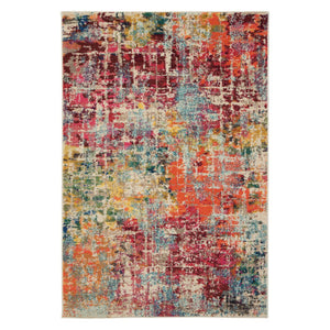 HomeRoots 4' Pink Abstract Area Rug - Contemporary Non-Skid Design for Living Rooms, Bedrooms & Home Offices 4' X 6' Rectangle 480195