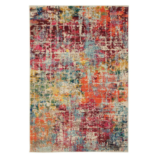 HomeRoots 4' Pink Abstract Area Rug - Contemporary Non-Skid Design for Living Rooms, Bedrooms & Home Offices 4' X 6' Rectangle 480195