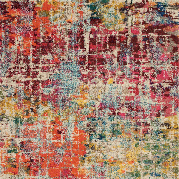 Homeroots 4' X 6' Pink Abstract Power Loom Distressed Non Skid Area Rug  Polypropylene 480195