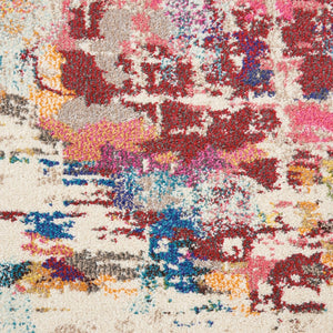 HomeRoots 4' Pink Abstract Area Rug - Contemporary Non-Skid Design for Living Rooms, Bedrooms & Home Offices 5' X 7' Rectangle 480198