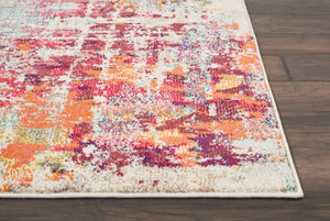 HomeRoots 4' Pink Abstract Area Rug - Contemporary Non-Skid Design for Living Rooms, Bedrooms & Home Offices 5' X 7' Rectangle 480198