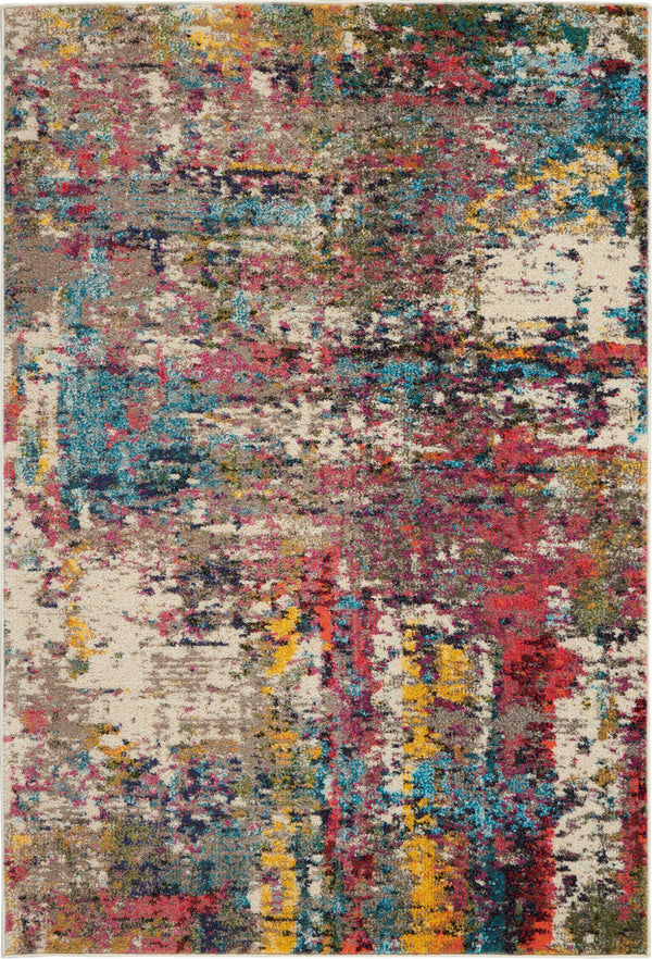 Homeroots 4' X 6' Sunset Abstract Power Loom Non Skid Area Rug  Polypropylene 480203