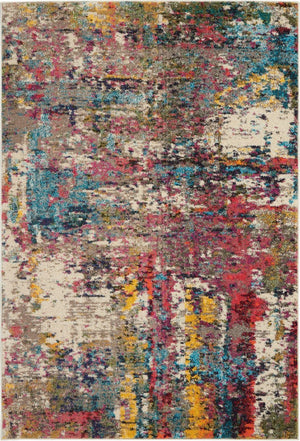 HomeRoots 4' Sunset Abstract Area Rug - Power Loomed, Non-Skid, Plush Pile for Living Rooms & Bedrooms 480203