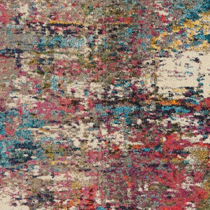 HomeRoots 4' Sunset Abstract Area Rug - Power Loomed, Non-Skid, Plush Pile for Living Rooms & Bedrooms 480203