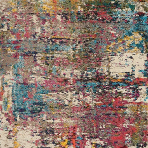 HomeRoots 4' Sunset Abstract Area Rug - Power Loomed, Non-Skid, Plush Pile for Living Rooms & Bedrooms 480203