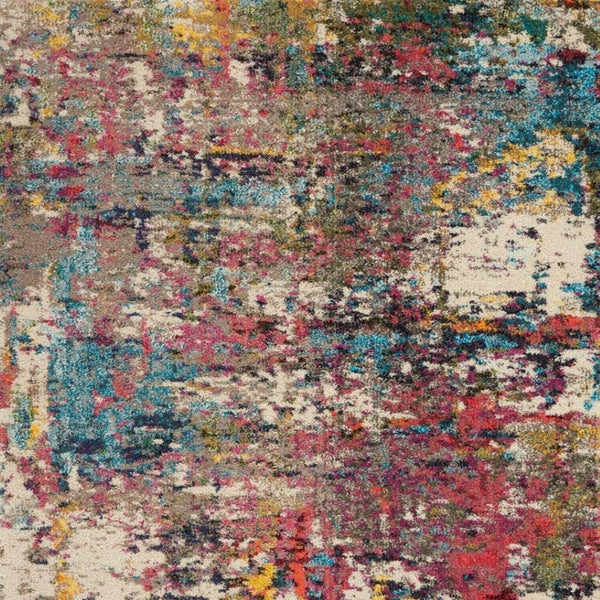 HomeRoots 4' Sunset Abstract Area Rug - Power Loomed, Non-Skid, Plush Pile for Living Rooms & Bedrooms 480203