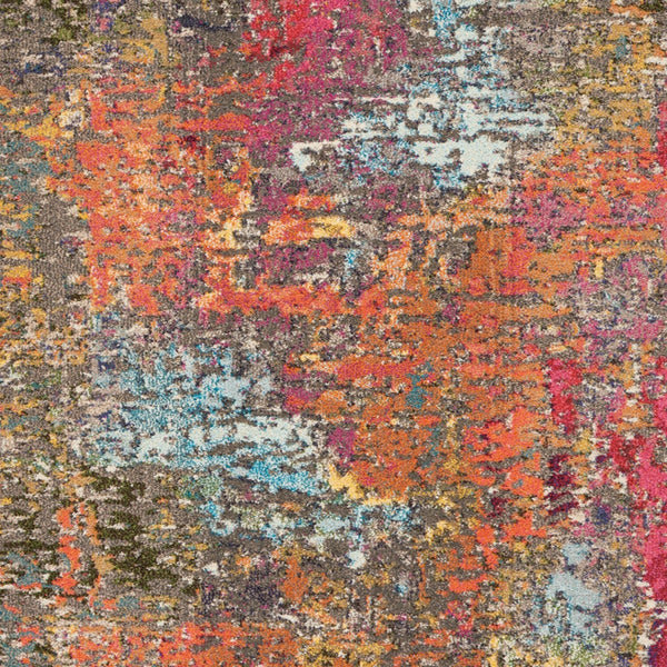 Homeroots 5' X 7' Sunset Abstract Power Loom Non Skid Area Rug  Polypropylene 480206