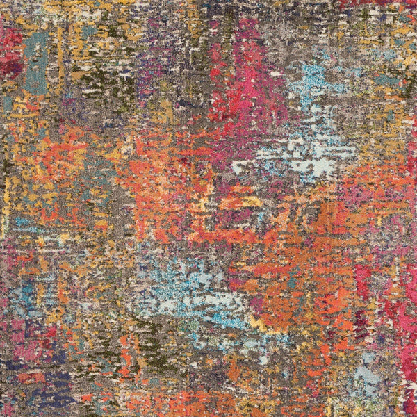 Homeroots 5' X 7' Sunset Abstract Power Loom Non Skid Area Rug  Polypropylene 480206