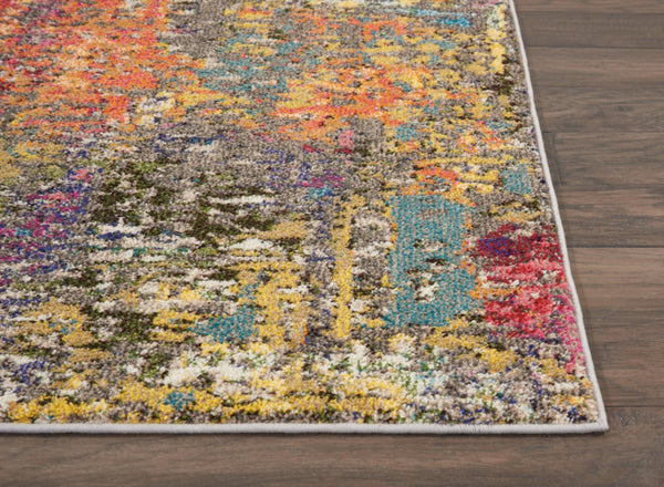 HomeRoots 4' Sunset Abstract Area Rug – Stylish Geometric Design for Living Rooms, Bedrooms & Home Offices 5' X 7' Rectangle 480206