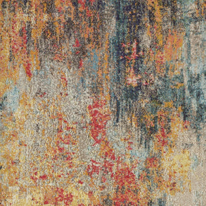 HomeRoots 4' Multicolor Abstract Power Loom Area Rug - Vibrant, Non-Skid, Plush Design for Modern Spaces 4' X 6' Rectangle 480210