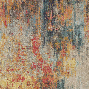 Homeroots 5' X 7' Multicolor Abstract Power Loom Non Skid Area Rug  Polypropylene 480213