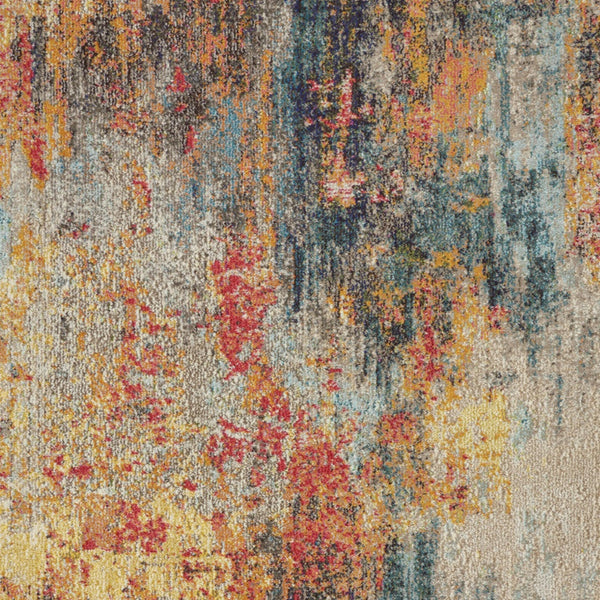 Homeroots 5' X 7' Multicolor Abstract Power Loom Non Skid Area Rug  Polypropylene 480213