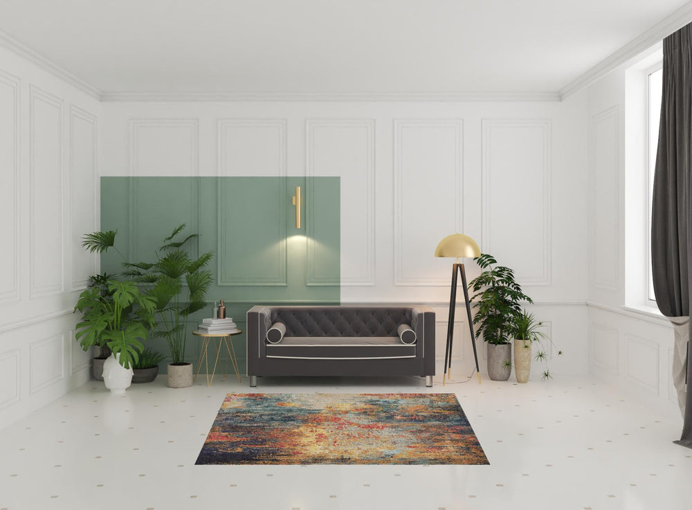 Homeroots 5' X 7' Multicolor Abstract Power Loom Non Skid Area Rug  Polypropylene 480213