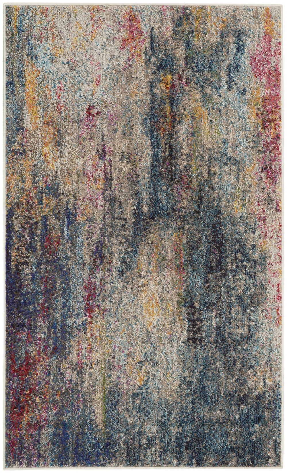Homeroots 3' X 5' Multicolor Abstract Power Loom Non Skid Area Rug  Polypropylene 480216