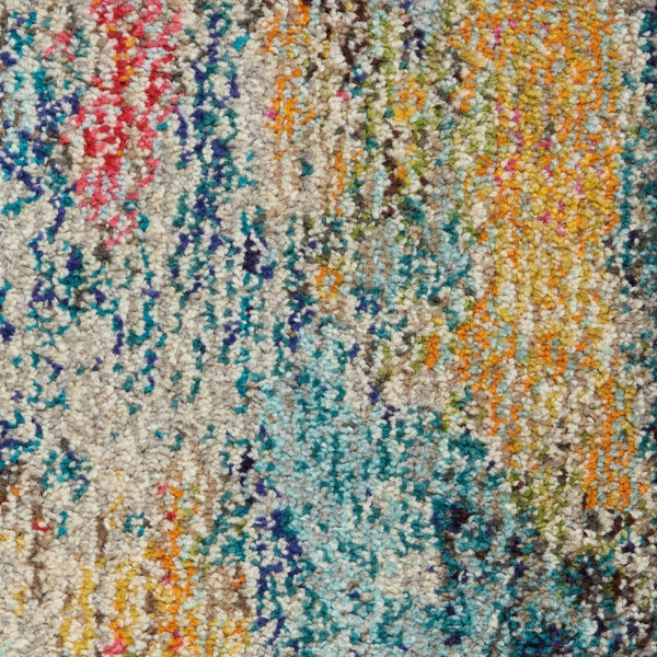 HomeRoots 4' Blue and Ivory Abstract Distressed Area Rug – Modern, Durable, and Easy-Care for Any Space 4' X 6' Rectangle 480217