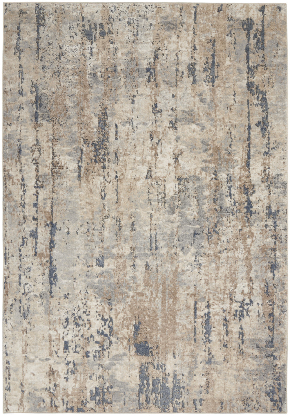 Homeroots 4' X 6' Beige And Grey Abstract Power Loom Non Skid Area Rug  Polypropylene 480225