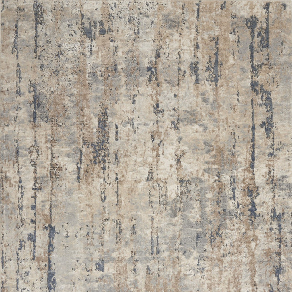 Homeroots 5' X 7' Beige And Grey Abstract Power Loom Non Skid Area Rug  Polypropylene 480228