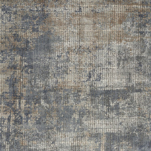 Homeroots 4' X 6' Blue And Beige Abstract Power Loom Distressed Non Skid Area Rug  Polypropylene 480233