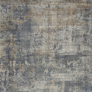 Homeroots 5' X 7' Blue And Beige Abstract Power Loom Distressed Non Skid Area Rug  Polypropylene 480234