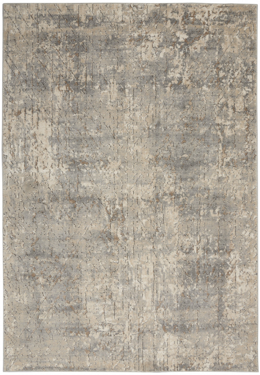 Homeroots 4' X 6' Beige And Grey Abstract Power Loom Non Skid Area Rug  Polypropylene 480238