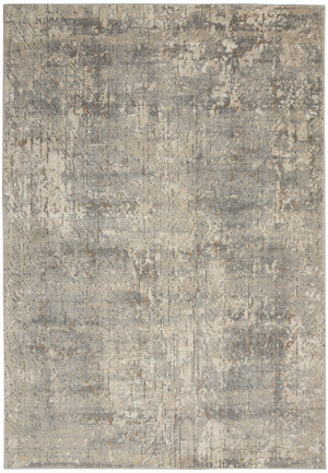 Homeroots 4' X 6' Beige And Grey Abstract Power Loom Non Skid Area Rug  Polypropylene 480238
