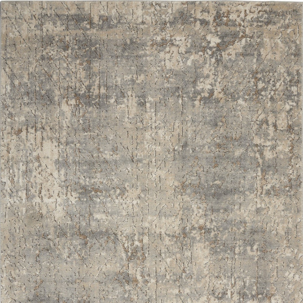 Homeroots 4' X 6' Beige And Grey Abstract Power Loom Non Skid Area Rug  Polypropylene 480238