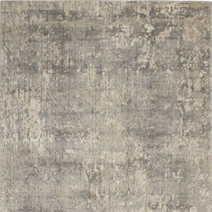 HomeRoots 5' Beige and Grey Abstract Area Rug - Power Loomed, Non-Skid Backing for Living Room Comfort 5' X 7' 480239