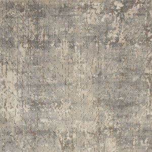 HomeRoots 5' Beige and Grey Abstract Area Rug - Power Loomed, Non-Skid Backing for Living Room Comfort 5' X 7' 480239