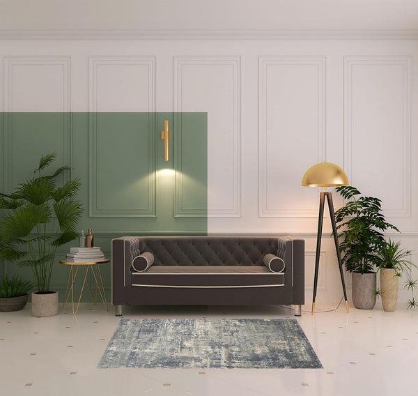 Homeroots 4' X 6' Grey And Beige Abstract Power Loom Non Skid Area Rug  Polypropylene 480243