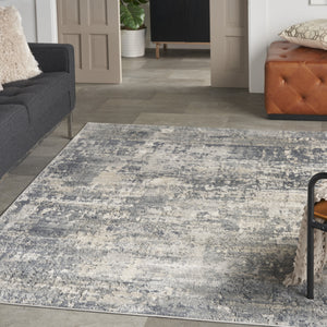 Homeroots 4' X 6' Grey And Beige Abstract Power Loom Non Skid Area Rug  Polypropylene 480243