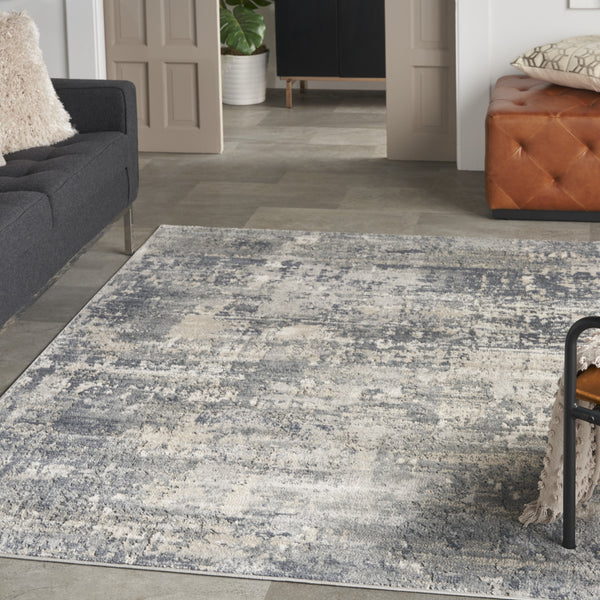 Homeroots 4' X 6' Grey And Beige Abstract Power Loom Non Skid Area Rug  Polypropylene 480243