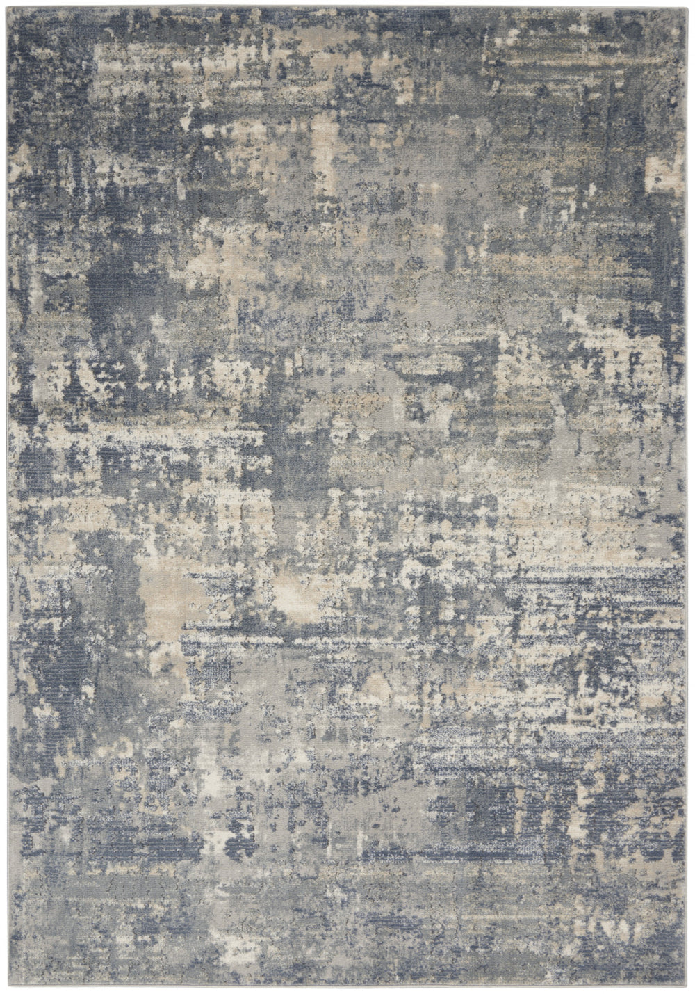 Homeroots 5' X 7' Grey And Beige Abstract Power Loom Non Skid Area Rug  Polypropylene 480244