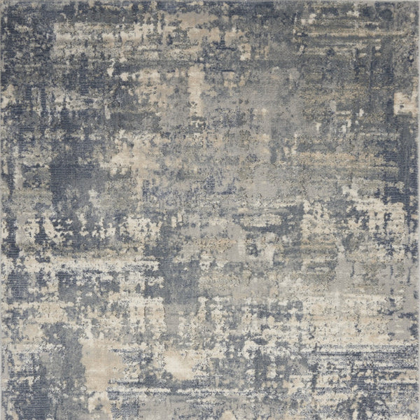 Homeroots 5' X 7' Grey And Beige Abstract Power Loom Non Skid Area Rug  Polypropylene 480244
