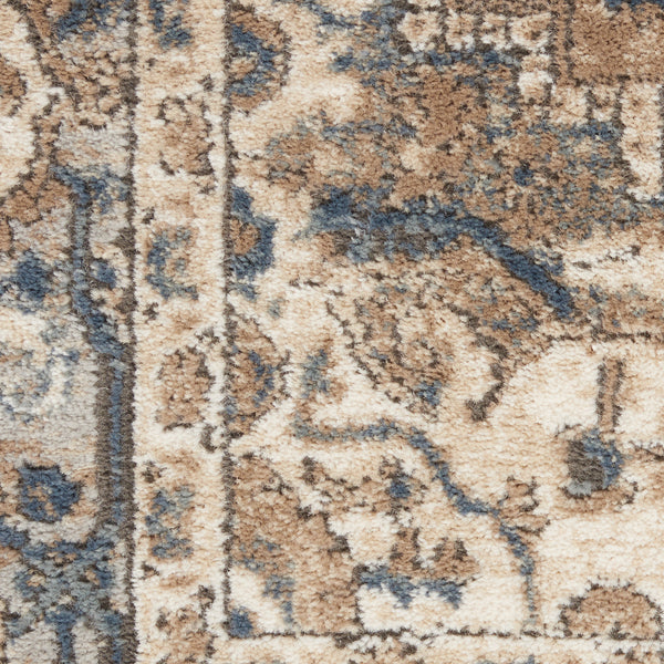 Homeroots 4' X 6' Beige And Grey Oriental Power Loom Non Skid Area Rug  Polypropylene 480248