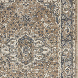 Homeroots 4' X 6' Beige And Grey Oriental Power Loom Non Skid Area Rug  Polypropylene 480248