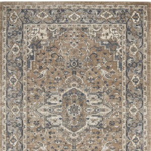Homeroots 4' X 6' Beige And Grey Oriental Power Loom Non Skid Area Rug  Polypropylene 480248