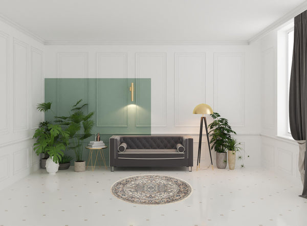 Homeroots 5' X 5' Ivory And Grey Round Oriental Non Skid Area Rug  Polypropylene 480258