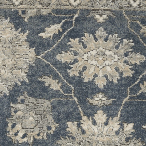 Homeroots 4' X 6' Blue And Beige Oriental Power Loom Non Skid Area Rug  Polypropylene 480264