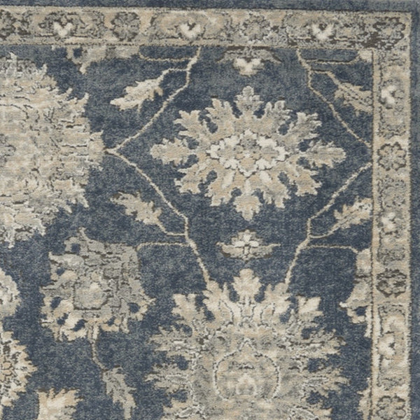 Homeroots 4' X 6' Blue And Beige Oriental Power Loom Non Skid Area Rug  Polypropylene 480264