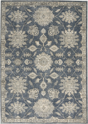 Homeroots 4' X 6' Blue And Beige Oriental Power Loom Non Skid Area Rug  Polypropylene 480264