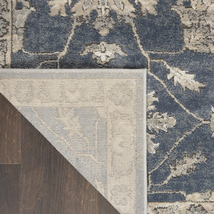 Homeroots 4' X 6' Blue And Beige Oriental Power Loom Non Skid Area Rug  Polypropylene 480264