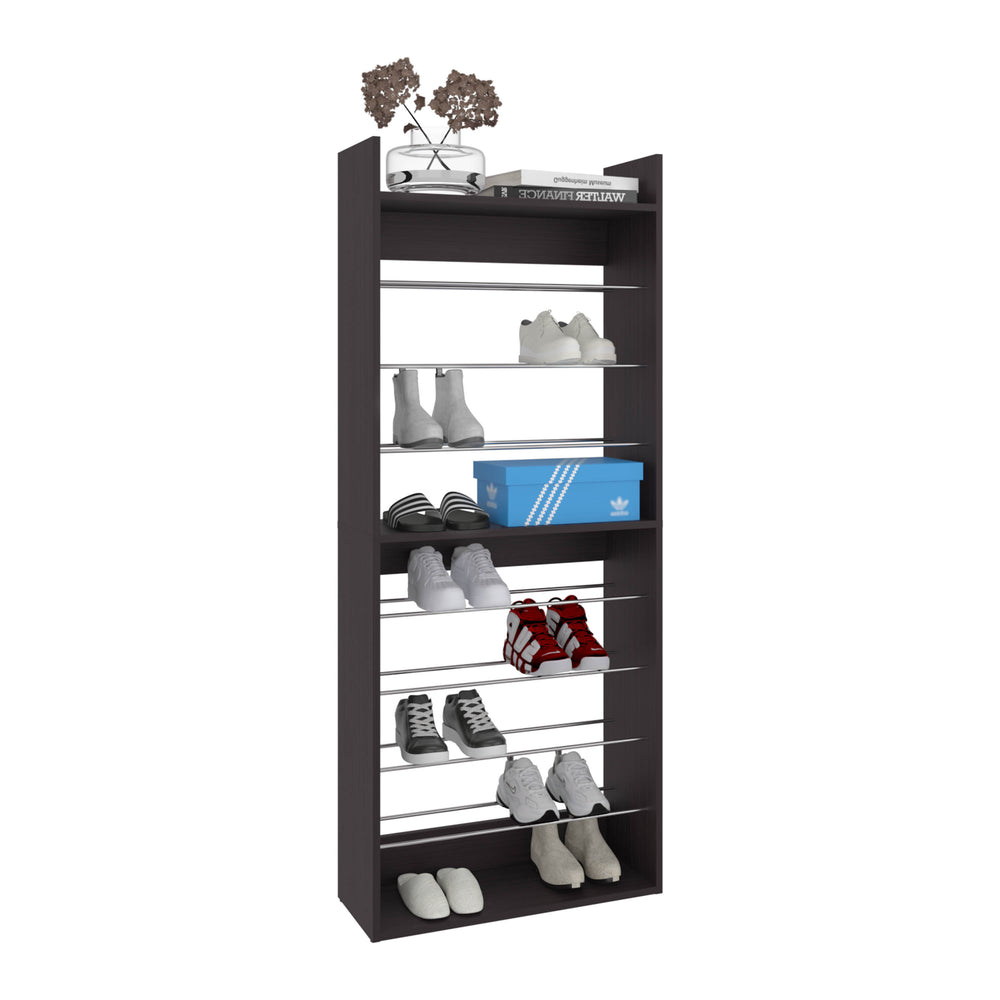 English Elm Ronald 10-Tier Slim Shoe Organizer, Vertical Freestanding Storage for 20 Pairs, Kronos Wengue Finish B200P335359