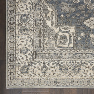 Homeroots 4' X 6' Grey And Ivory Oriental Power Loom Non Skid Area Rug  Polypropylene 480273