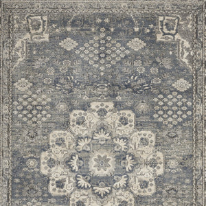 Homeroots 4' X 6' Grey And Ivory Oriental Power Loom Non Skid Area Rug  Polypropylene 480273