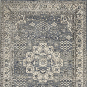 Homeroots 4' X 6' Grey And Ivory Oriental Power Loom Non Skid Area Rug  Polypropylene 480273