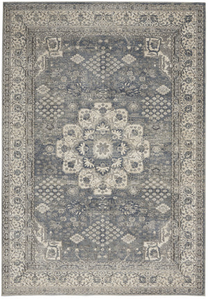 Homeroots 4' X 6' Grey And Ivory Oriental Power Loom Non Skid Area Rug  Polypropylene 480273