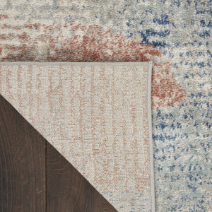 Homeroots 5' X 7' Ivory Abstract Power Loom Distressed Non Skid Area Rug  Polypropylene 480291