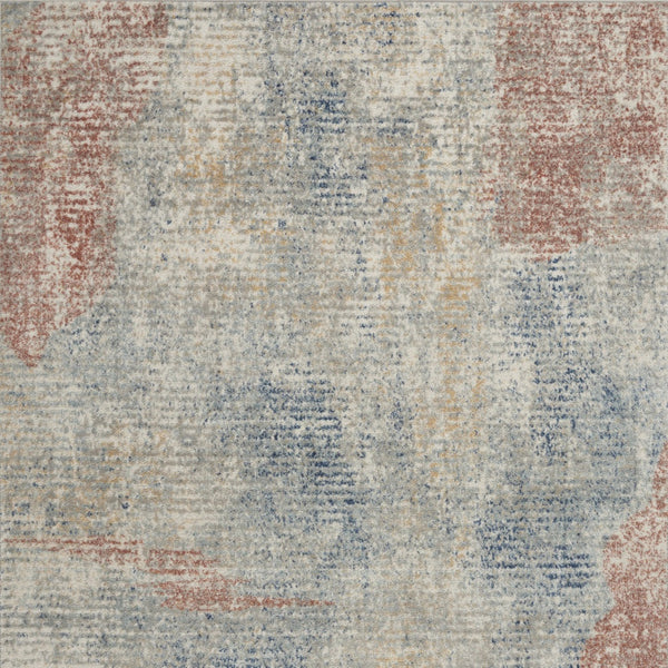 Homeroots 5' X 7' Ivory Abstract Power Loom Distressed Non Skid Area Rug  Polypropylene 480291
