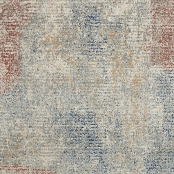 Homeroots 5' X 7' Ivory Abstract Power Loom Distressed Non Skid Area Rug  Polypropylene 480291